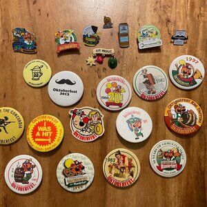 Oktoberfest Pins & Buttons Lot Kitchener Waterloo Concordia Wunderbar 70s - 90s